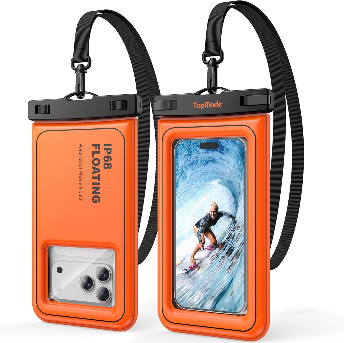 TopMade Floating Waterproof Phone Pouch, 2 Pack