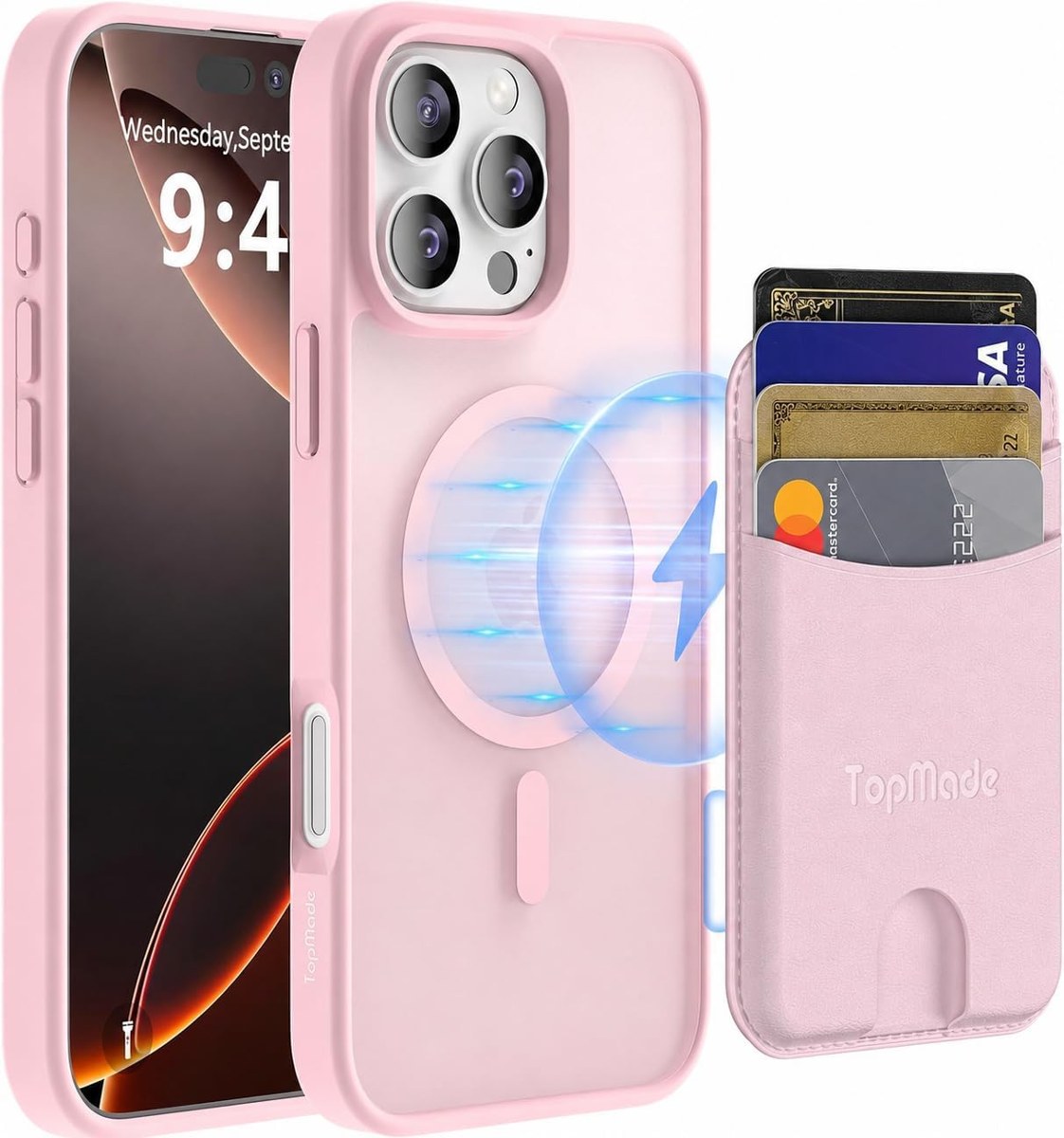 TopMade iPhone 16 Case with Detachable MagSafe Wallet