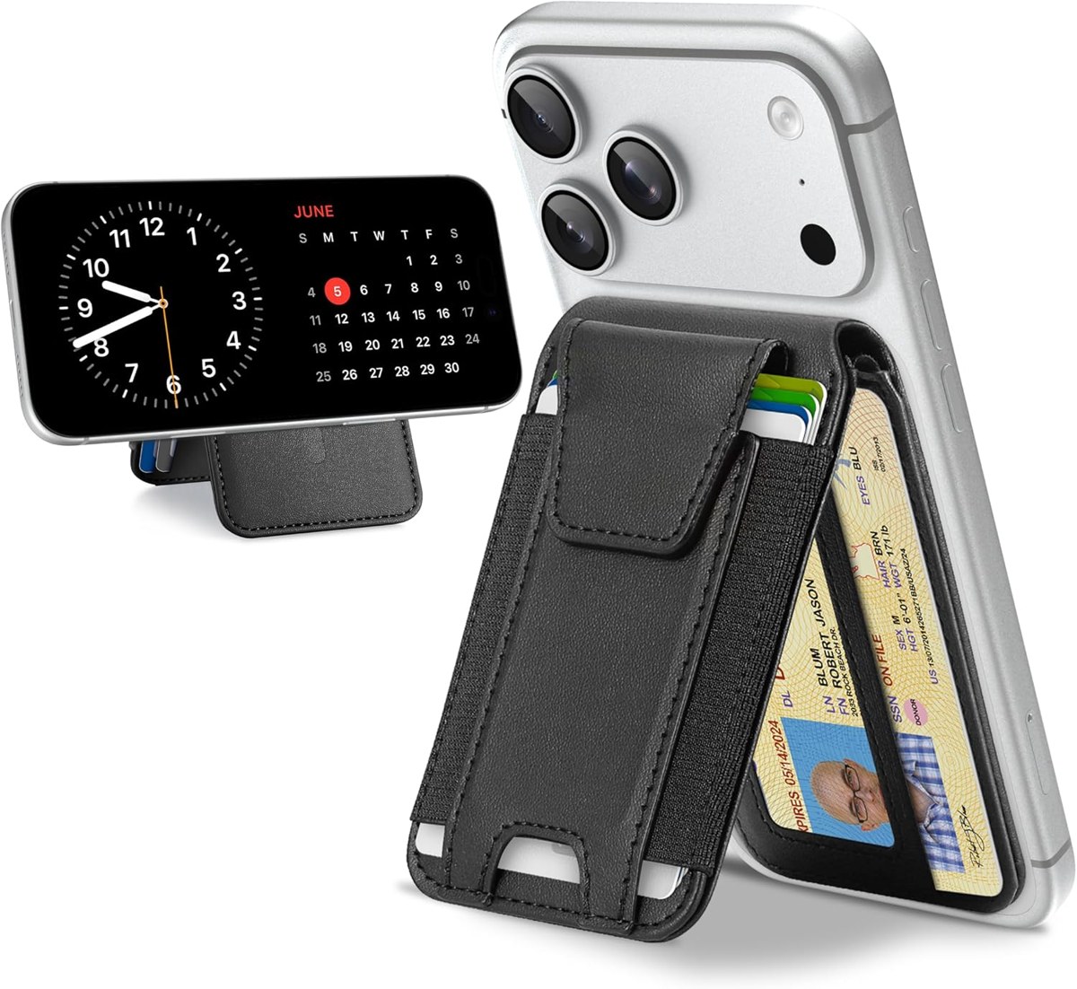 TopMade MagSafe Wallet Stand with Privacy Flap, 9 Cards